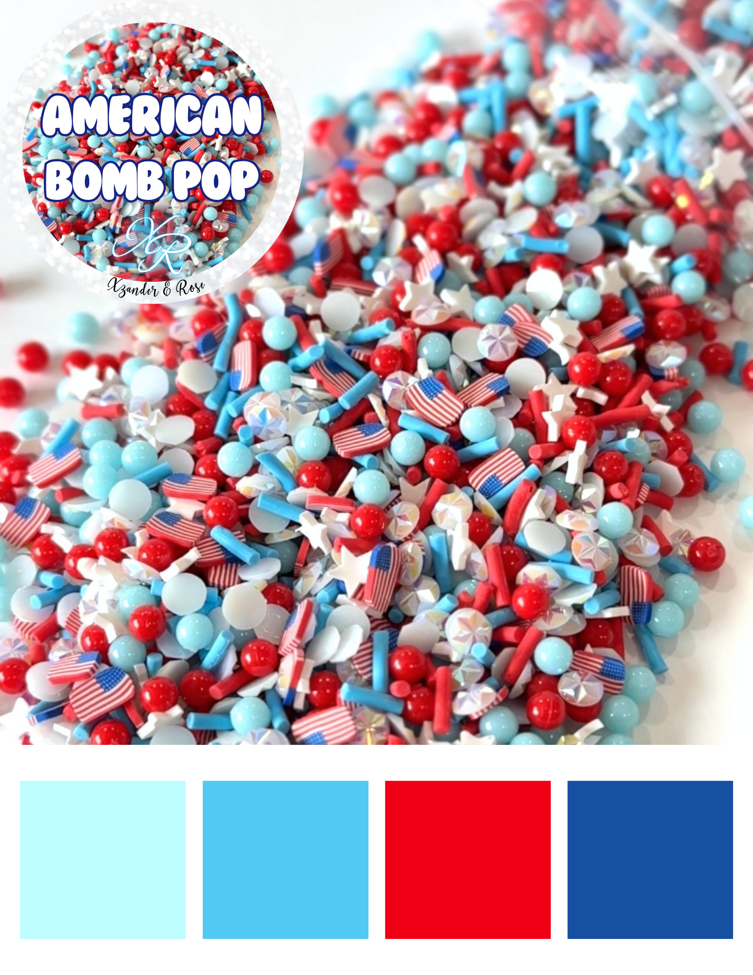 American Bomb Pop Poly Clay Sprinkles Mix